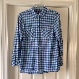Talbots Blue and Pink Plaid Button Down Shirt